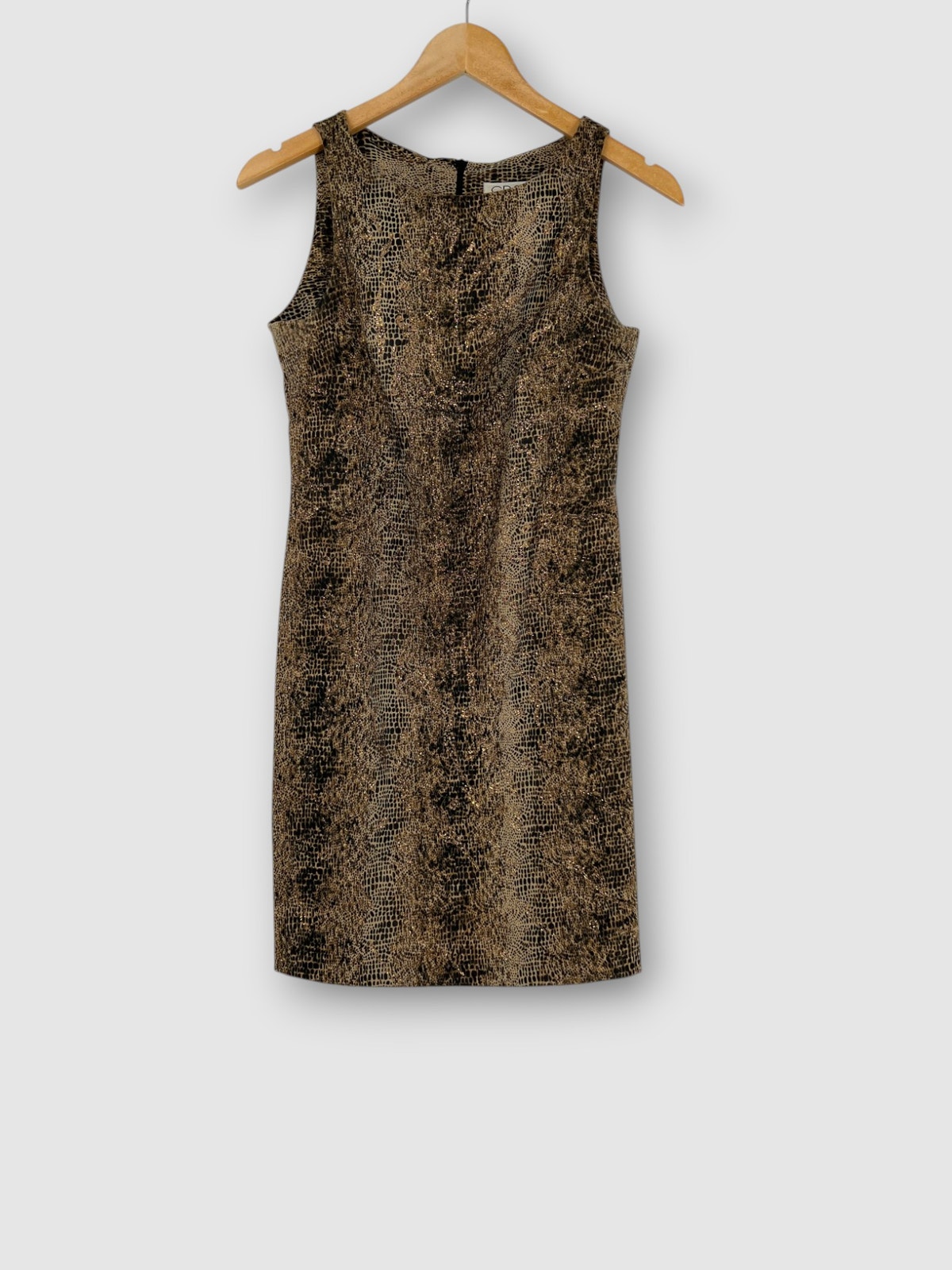 Y2k Vintage Reptile Scale Print Sleeveless Sheath Dress Size 4 Petite